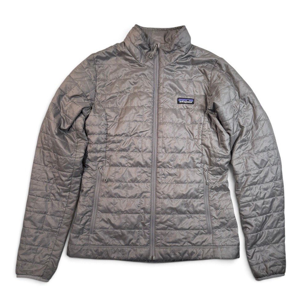 Patagonia‎ Nano Puff Jacket Womens Small Grey Quilted PrimaLoft Full Zip 84216